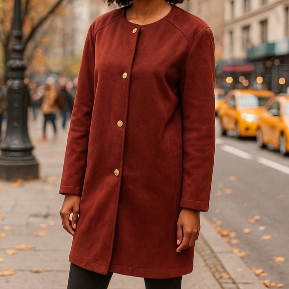 Marc New York Jackets & Blazers - Marc New York Rust Burnt Orange Suede Jacket – 1X, Timeless Fall Layer with Gold